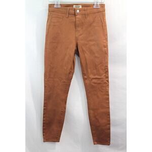 L’Agence Jeans Margot Womens size 26 Tan Coated Stretch High Rise Skinny Denim
